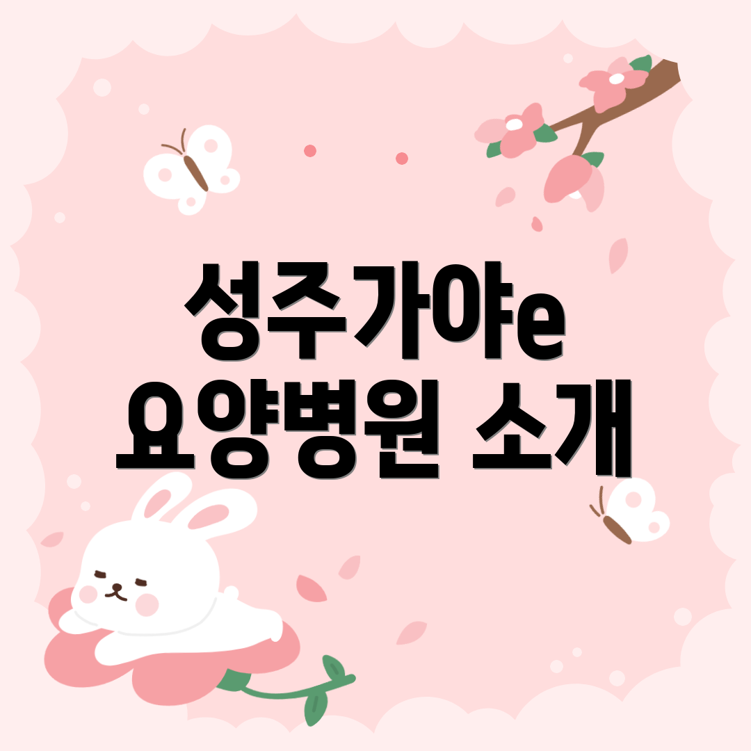 성주가야e 요양병원 소개
