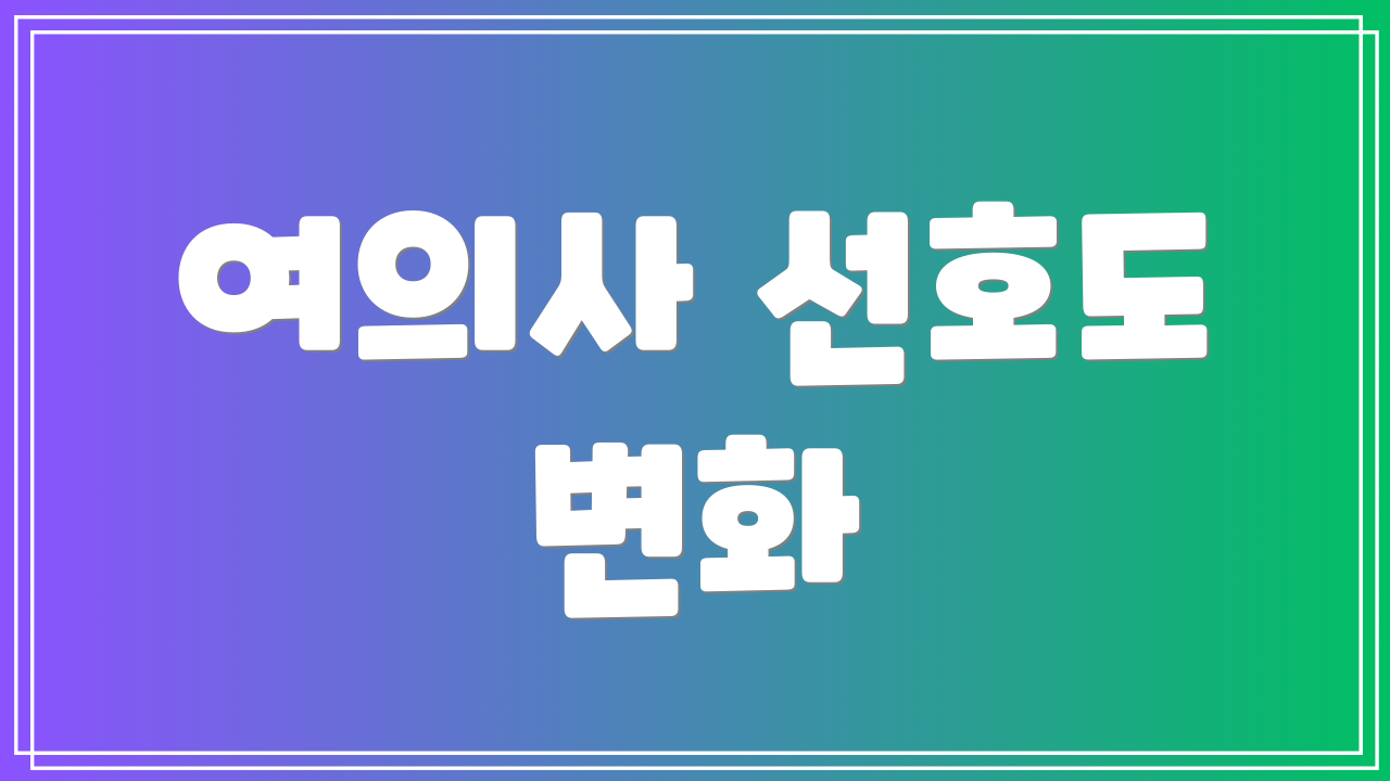 여의사 선호도 변화