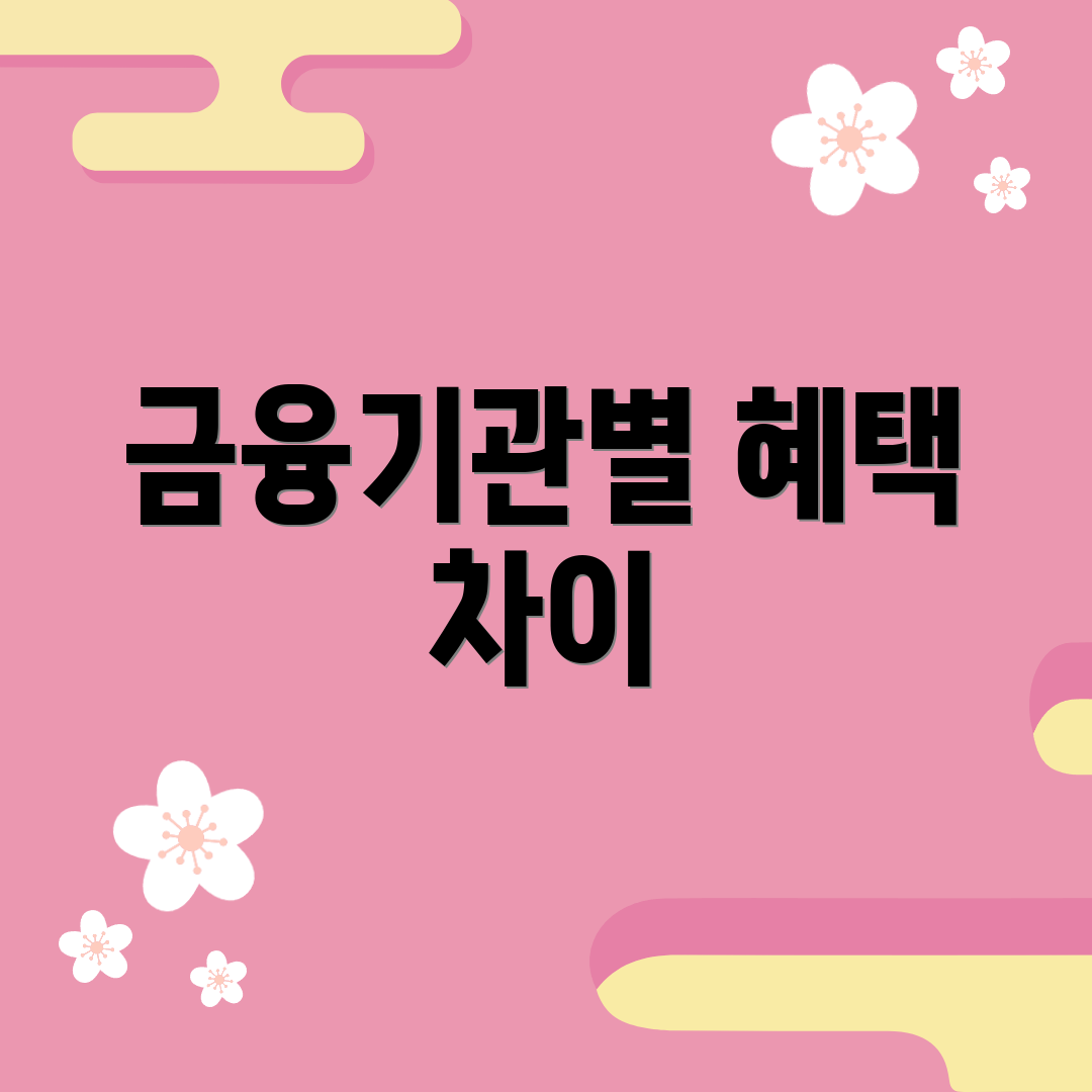 금융기관별 혜택 차이