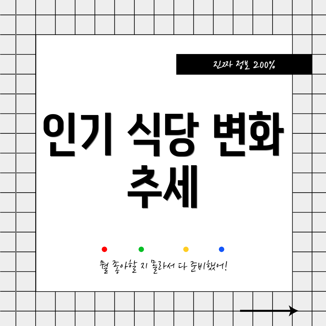 인기 식당 변화 추세