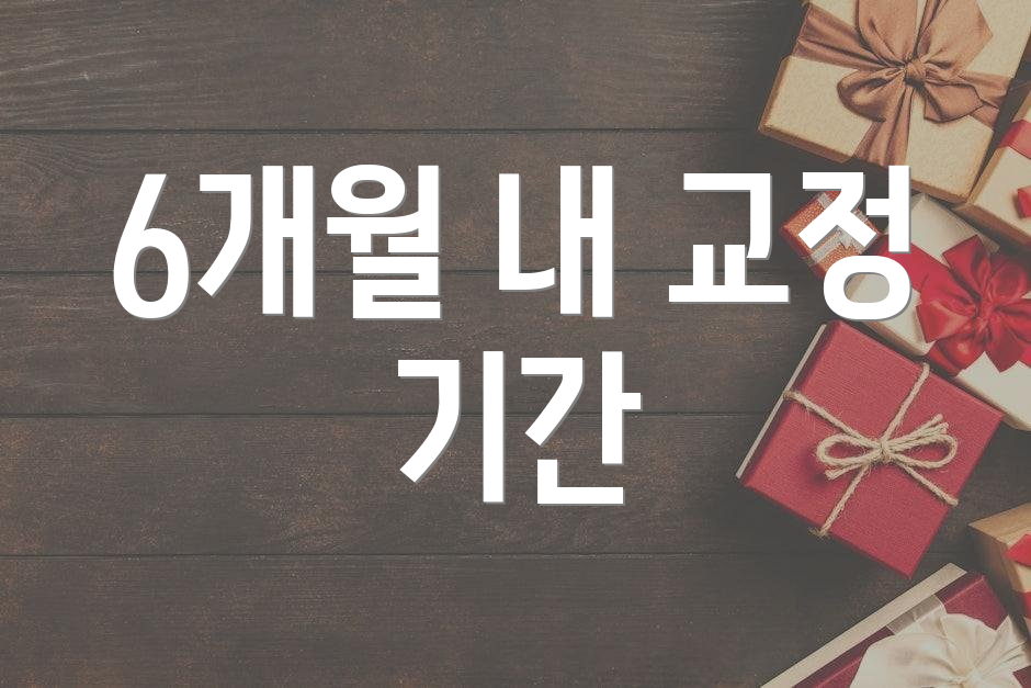 6개월 내 교정 기간