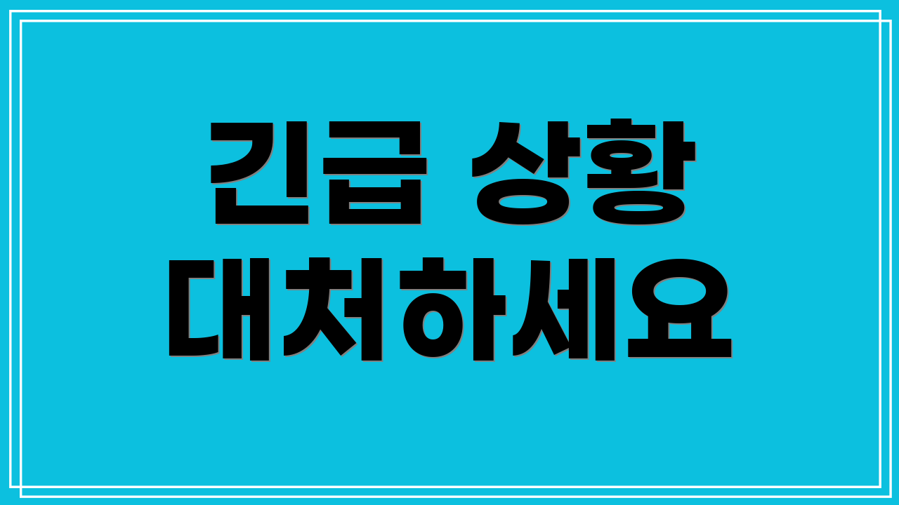 긴급 상황 대처하세요