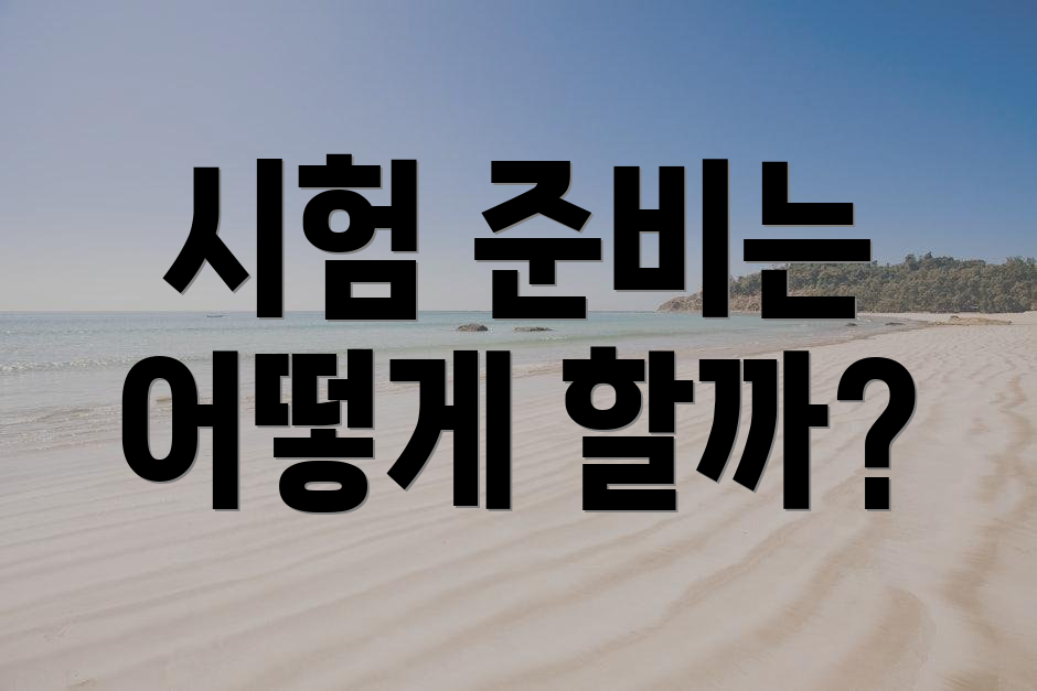 시험 준비는 어떻게 할까?