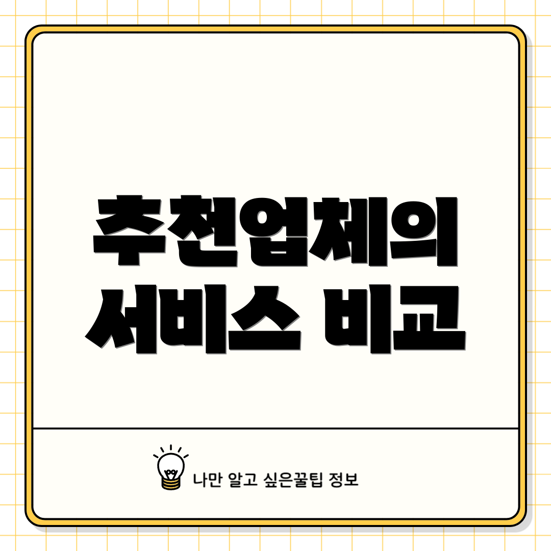 추천업체의 서비스 비교