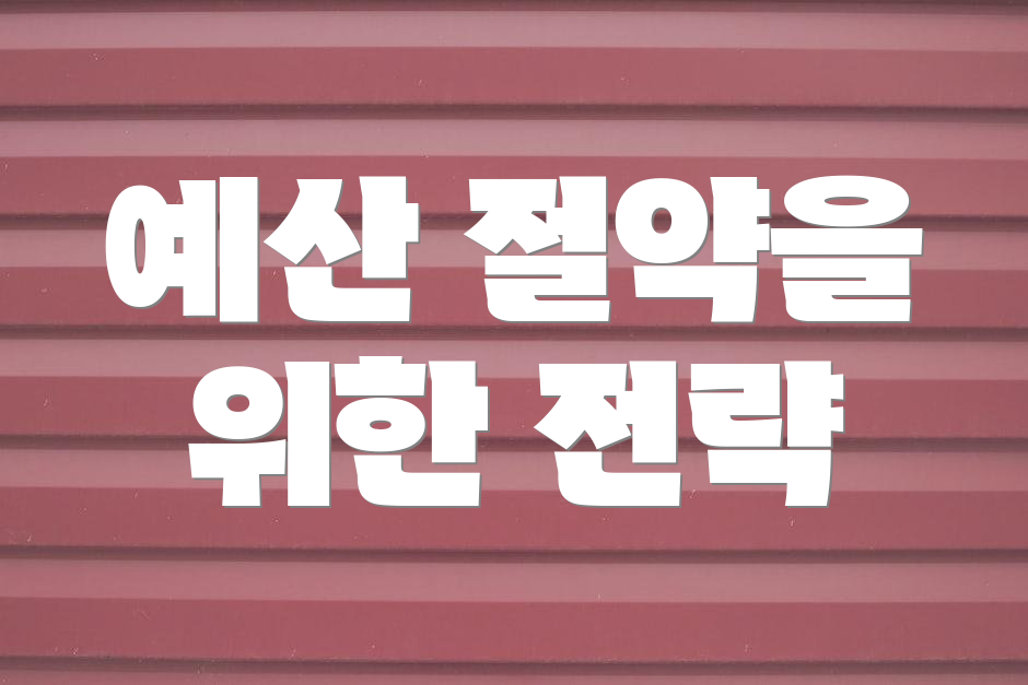 예산 절약을 위한 전략