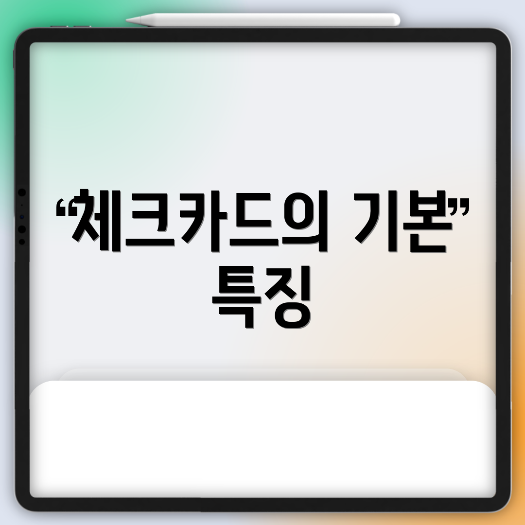 체크카드의 기본 특징