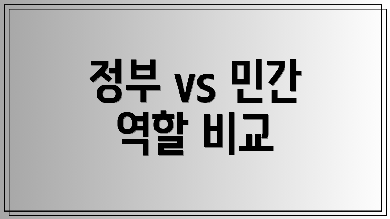 정부 vs 민간 역할 비교