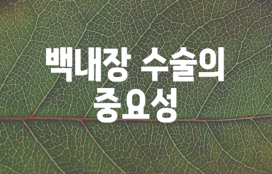 백내장 수술의 중요성