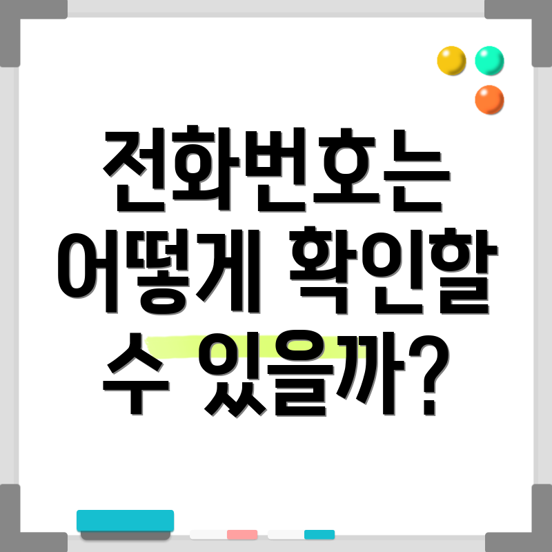 전화번호는 어떻게 확인할 수 있을까?