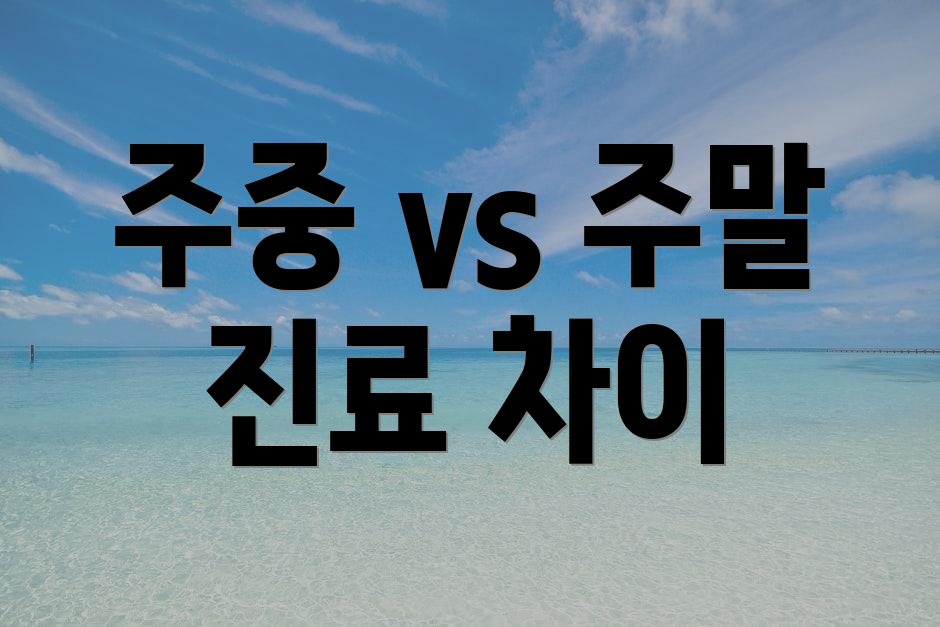 주중 vs 주말 진료 차이