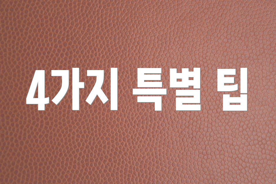 4가지 특별 팁