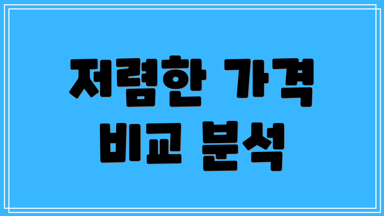 저렴한 가격 비교 분석