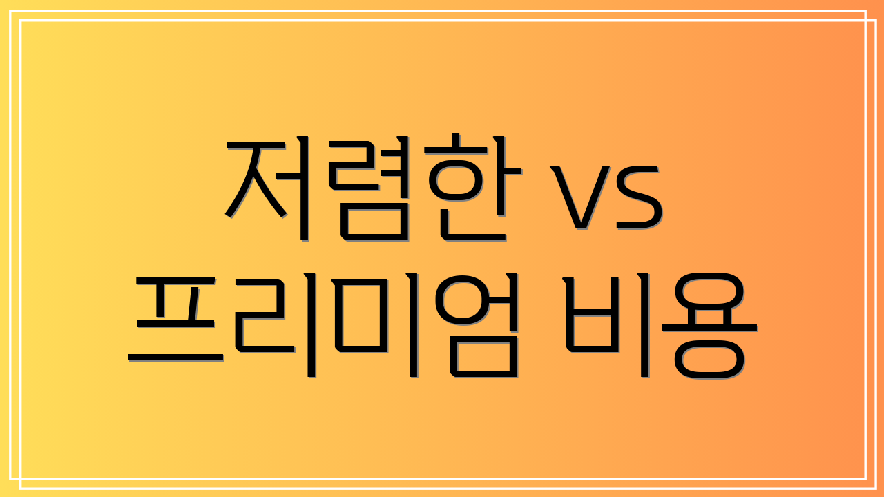 저렴한 vs 프리미엄 비용