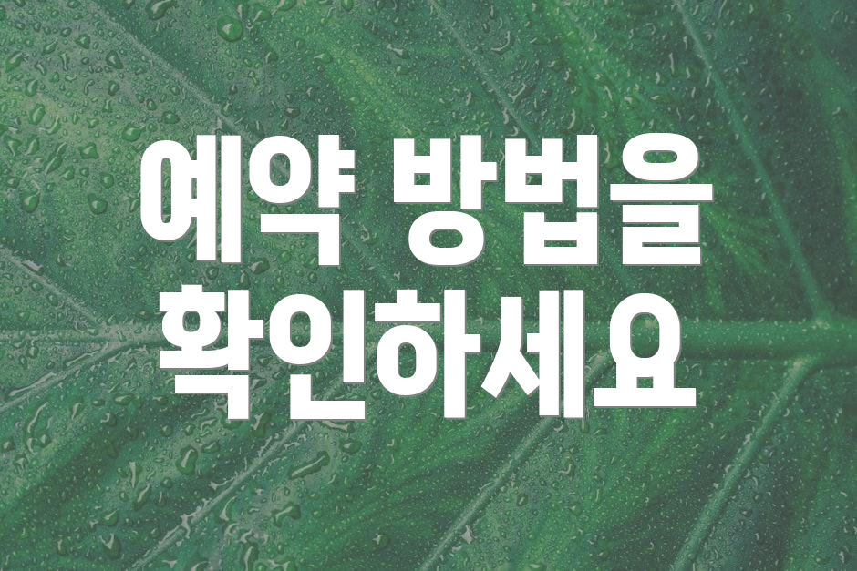 예약 방법을 확인하세요