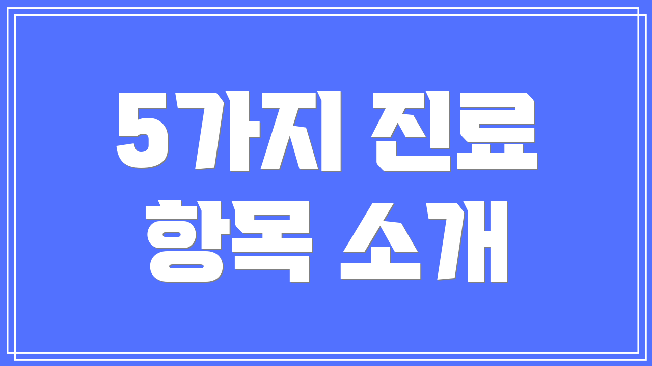 5가지 진료 항목 소개