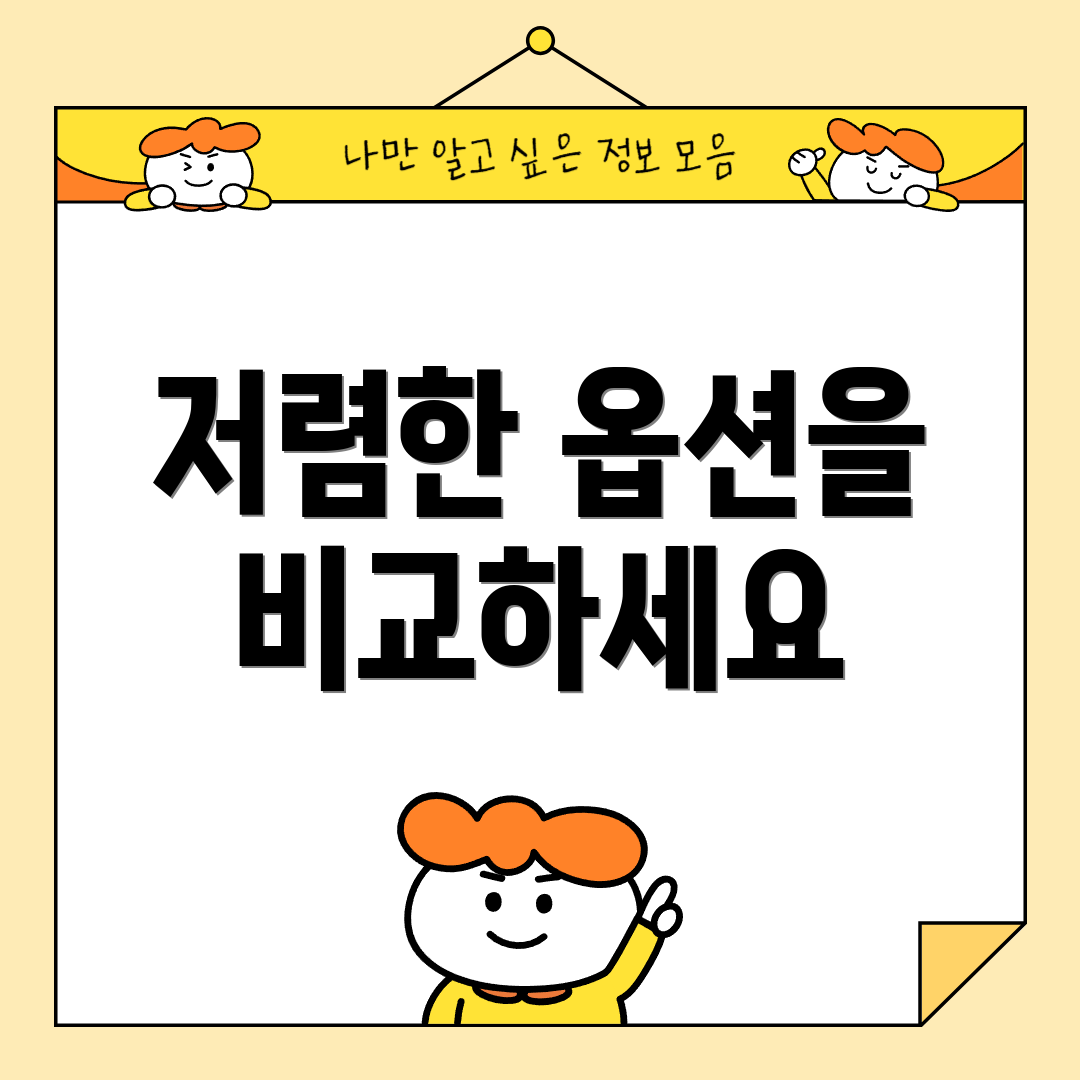 저렴한 옵션을 비교하세요