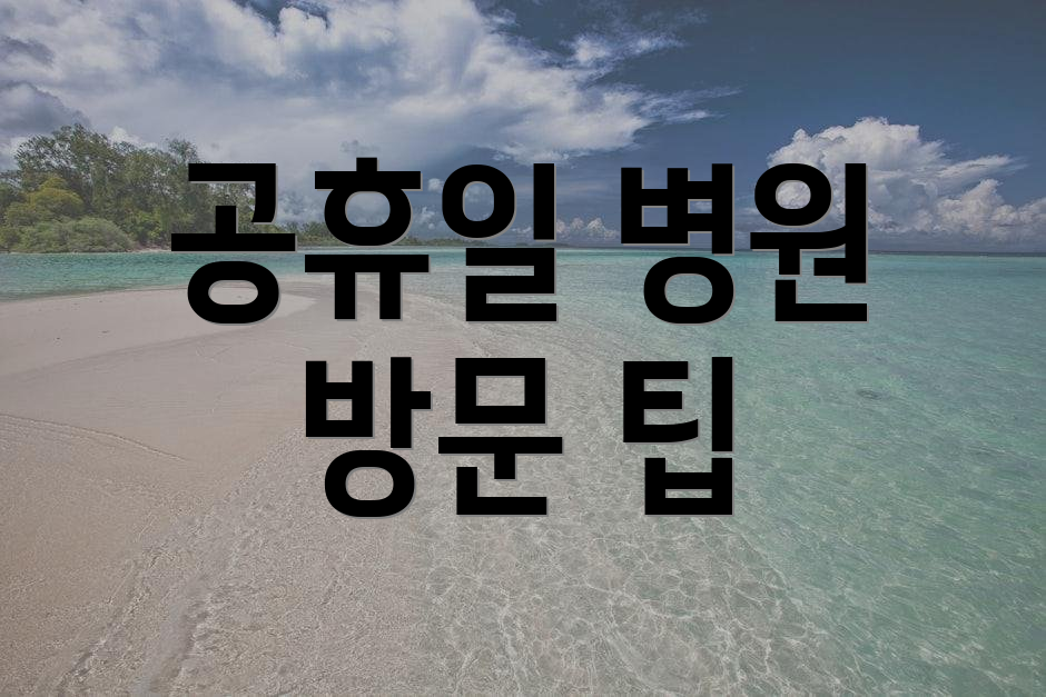 공휴일 병원 방문 팁