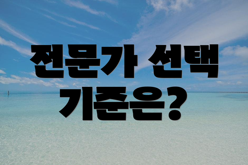 전문가 선택 기준은?