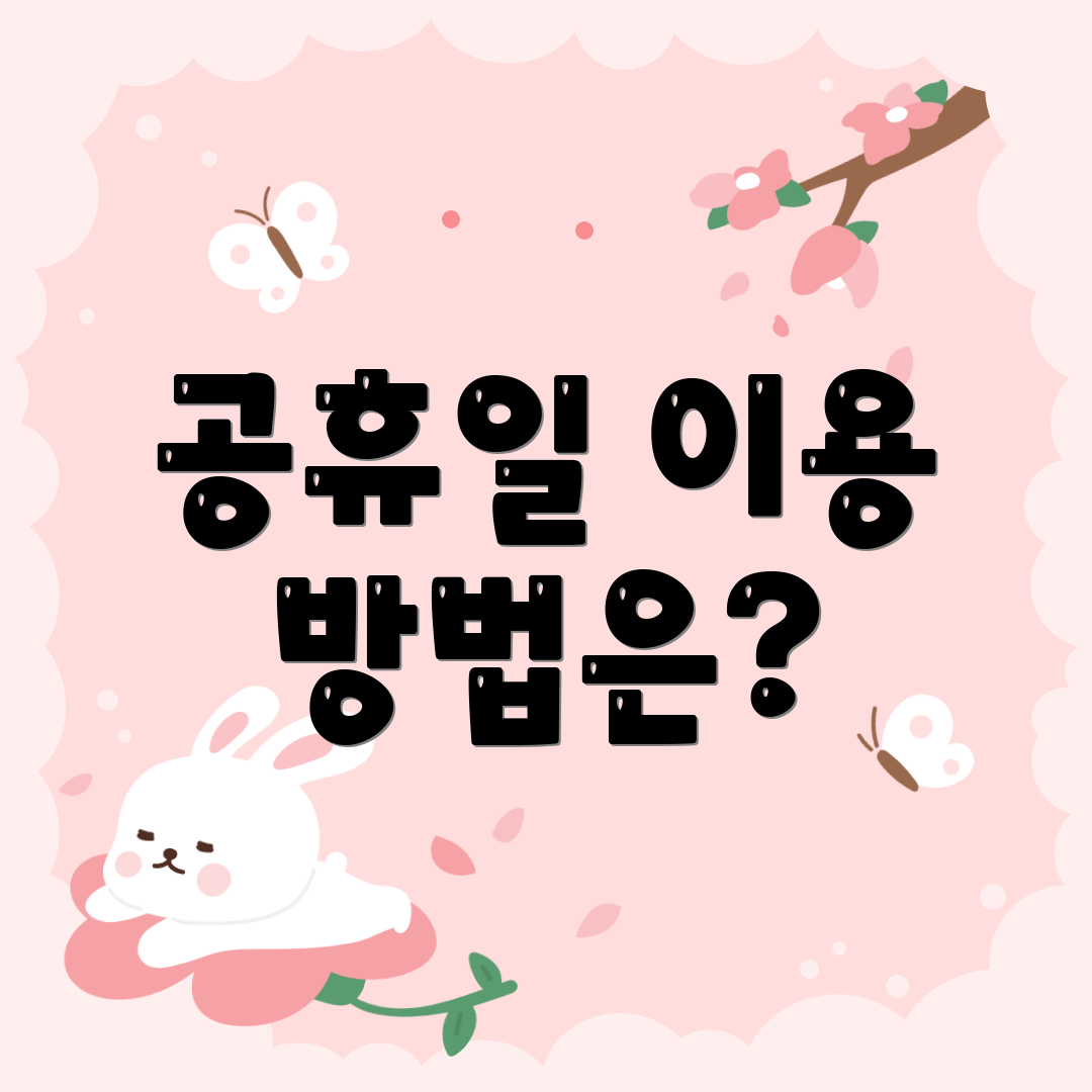 공휴일 이용 방법은?