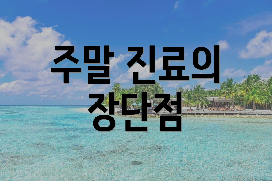주말 진료의 장단점