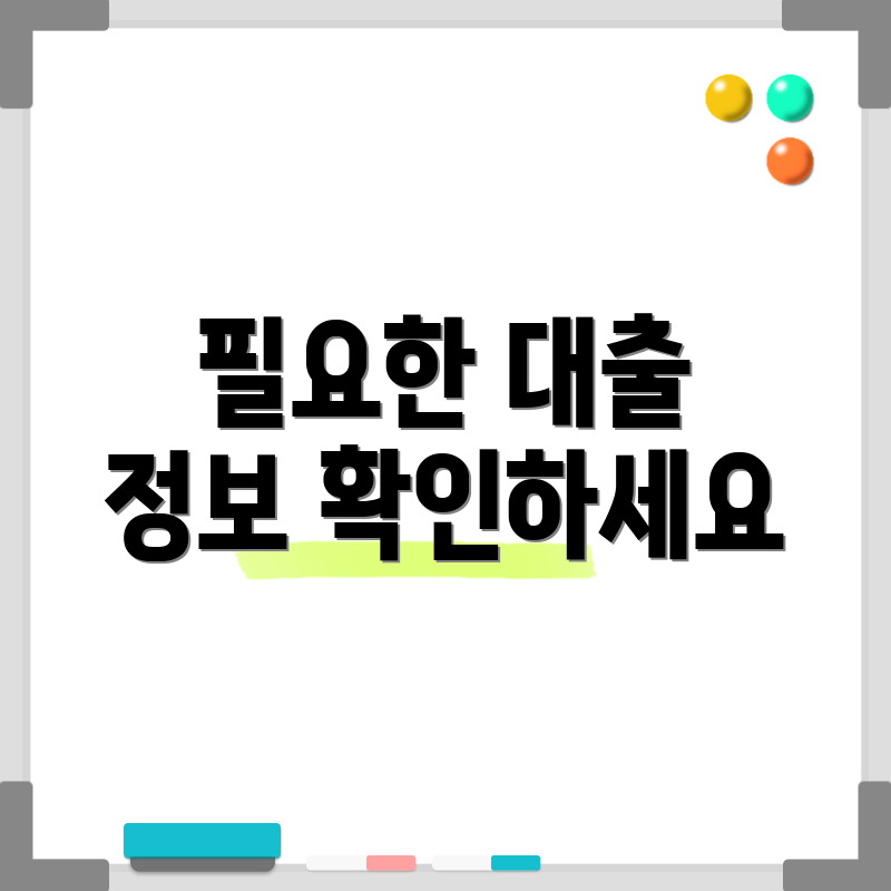필요한 대출 정보 확인하세요