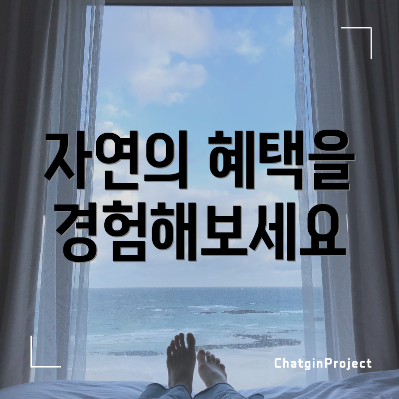 자연의 혜택을 경험해보세요