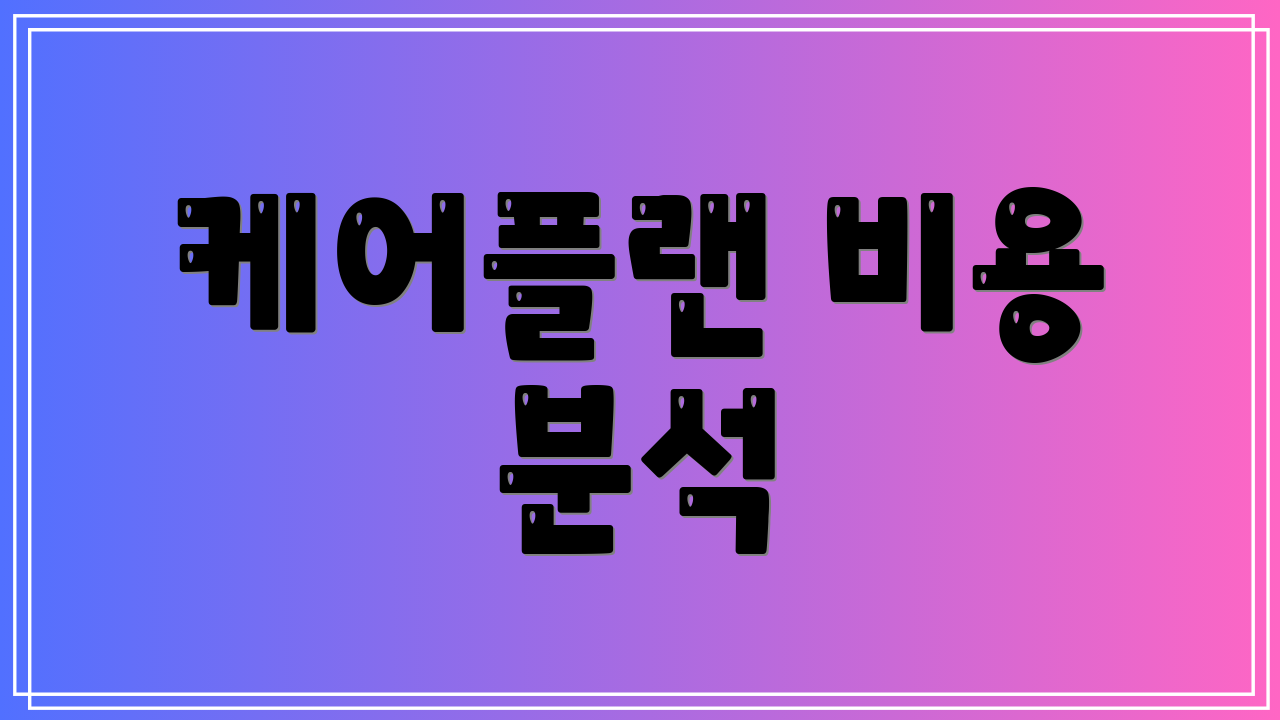 케어플랜 비용 분석