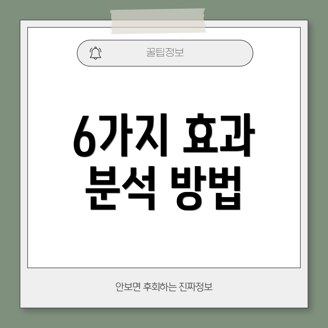 6가지 효과 분석 방법