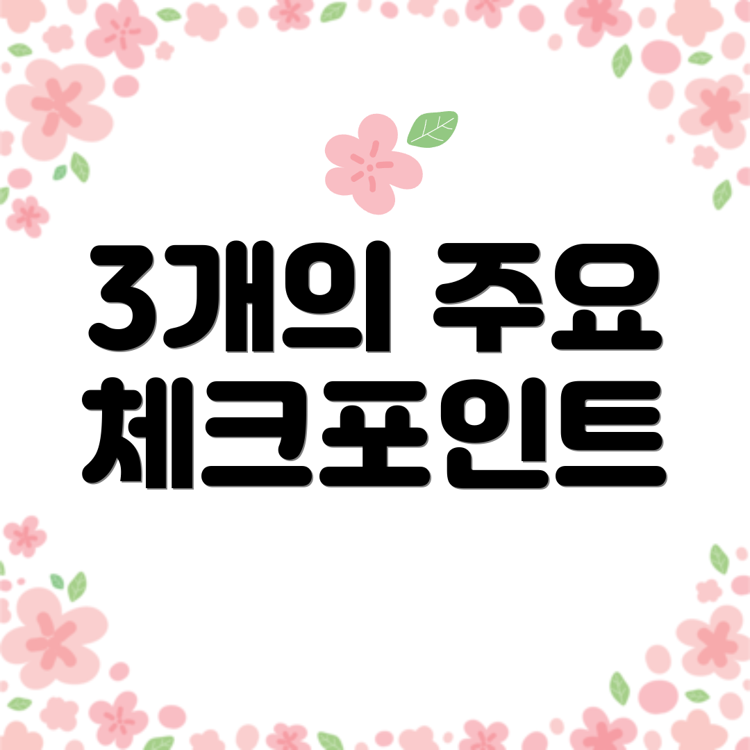 3개의 주요 체크포인트