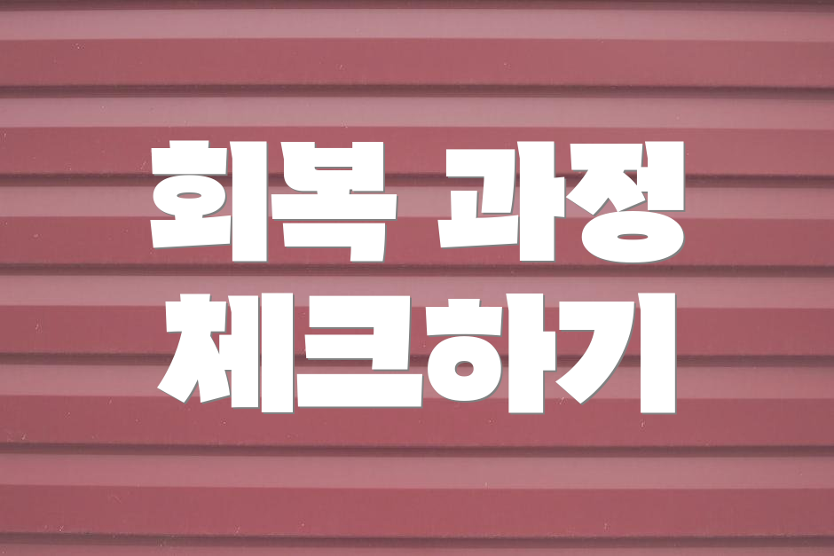 회복 과정 체크하기