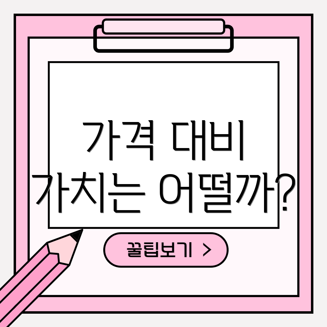 가격 대비 가치는 어떨까?