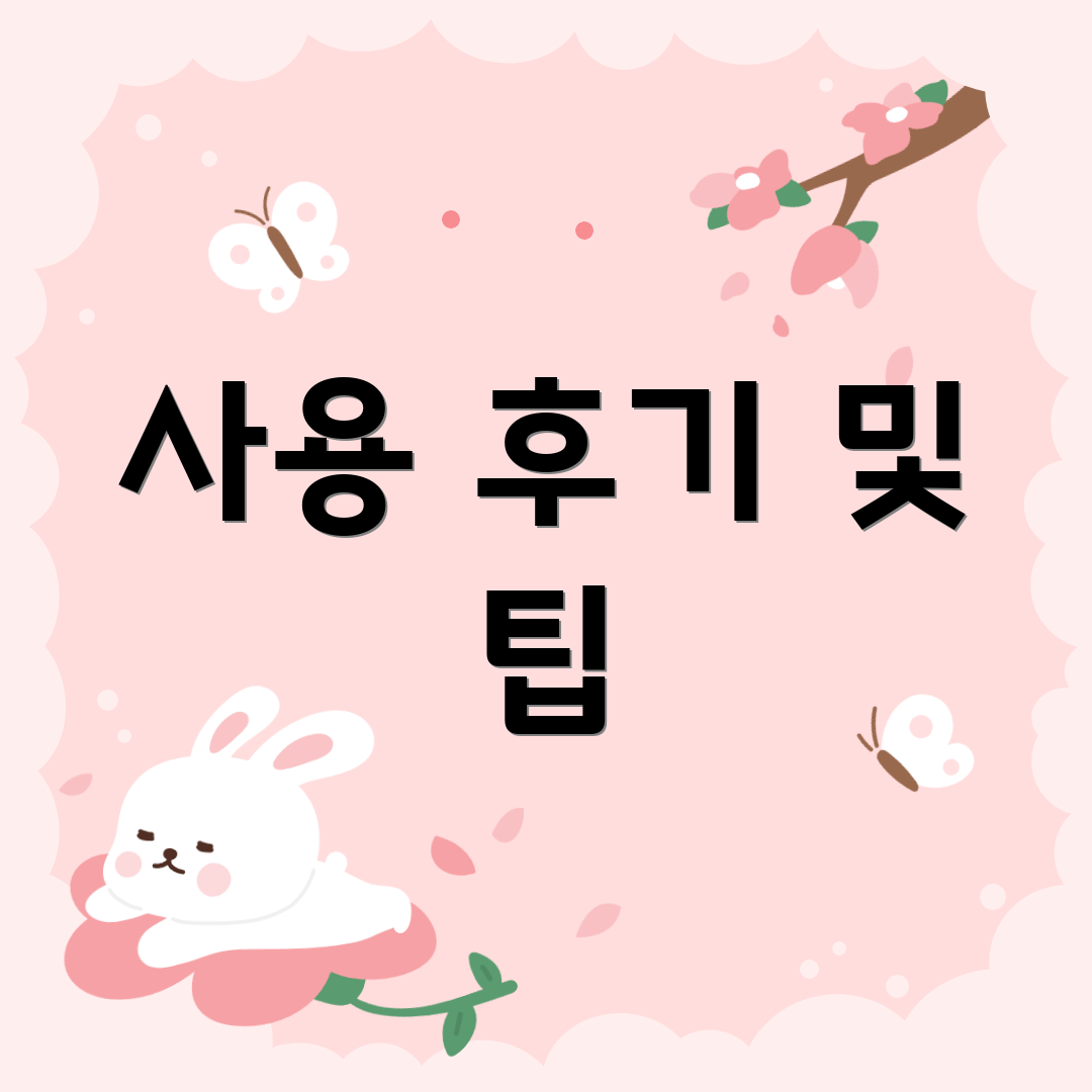 사용 후기 및 팁