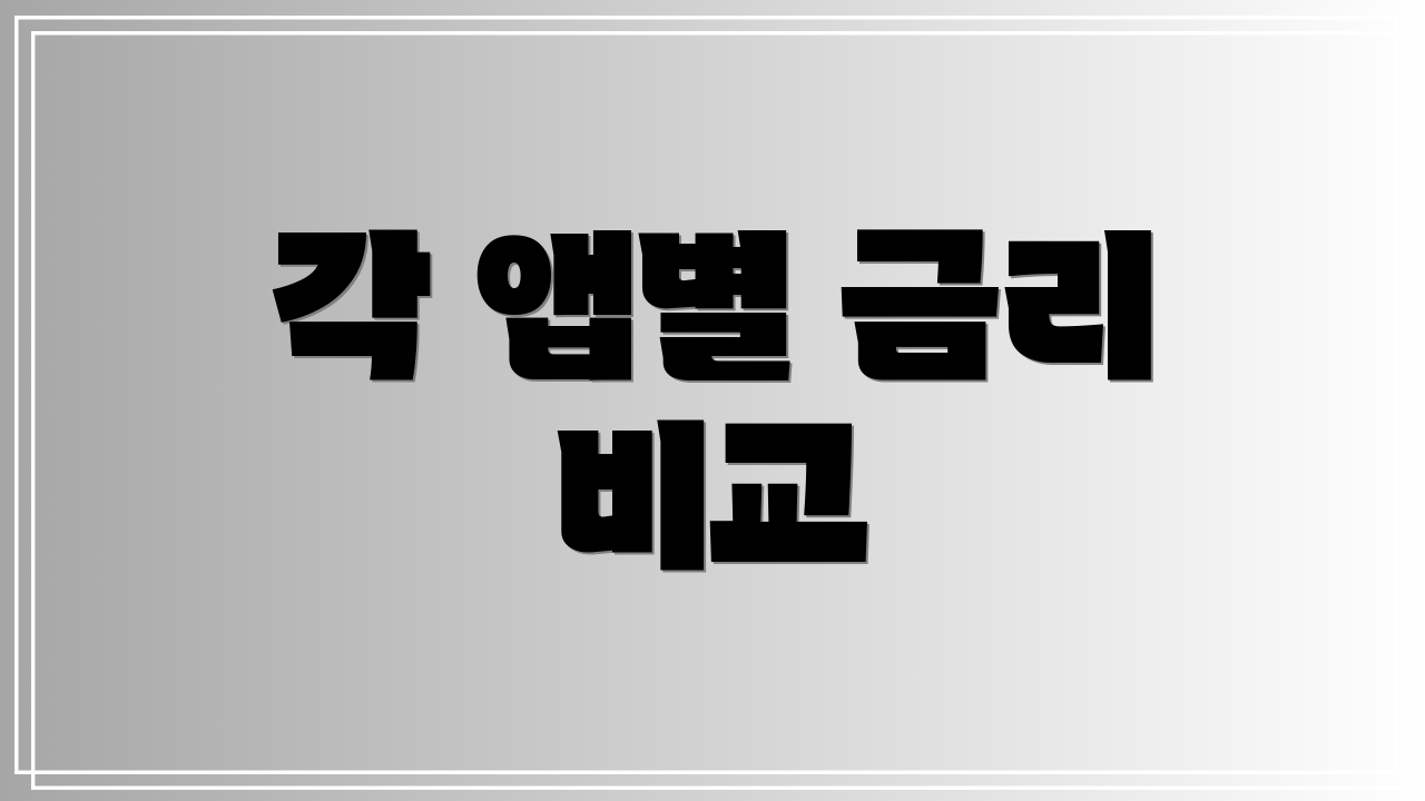 각 앱별 금리 비교