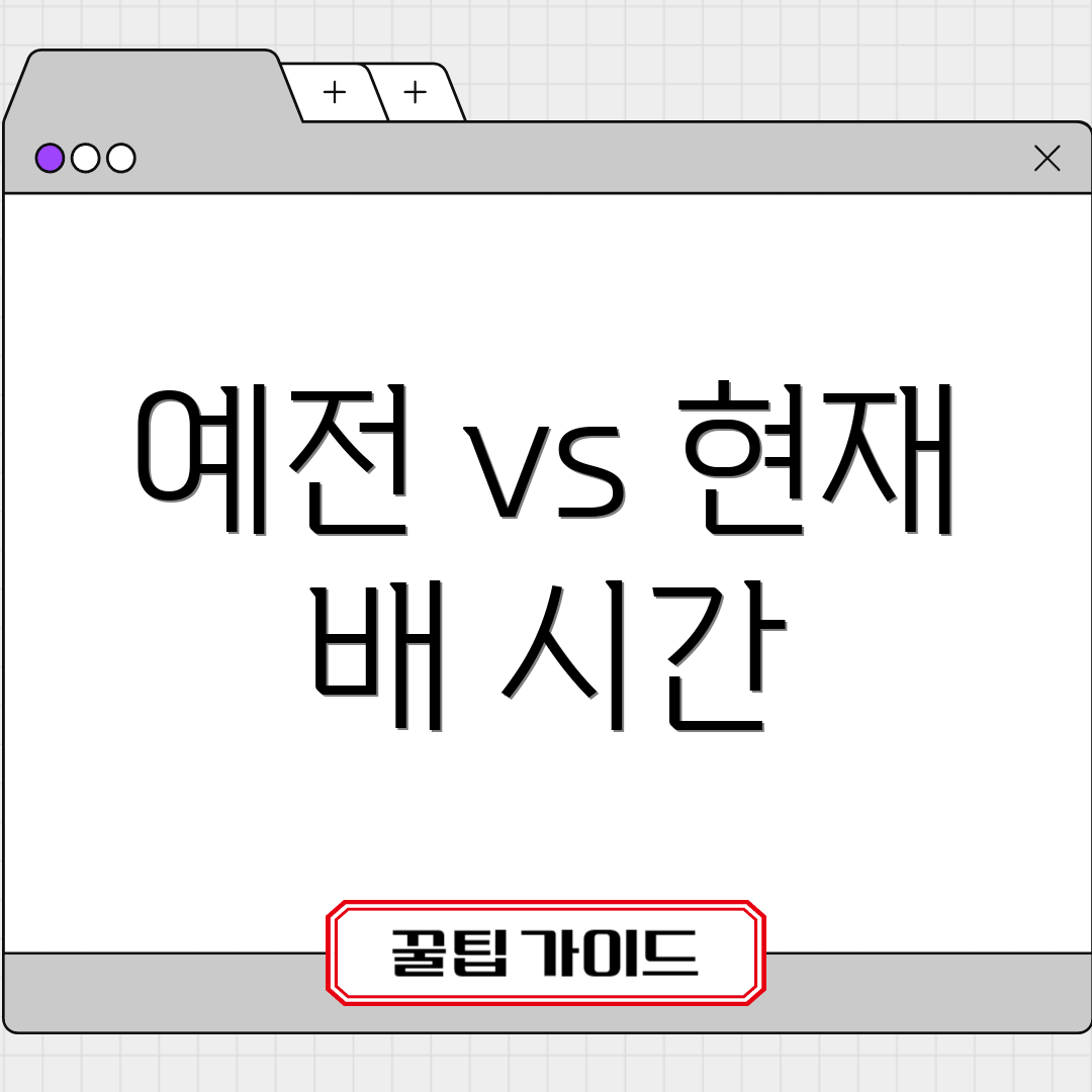 예전 vs 현재 배 시간