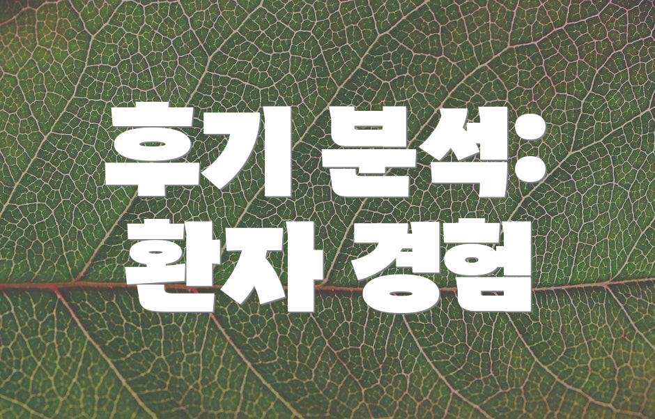 후기 분석: 환자 경험