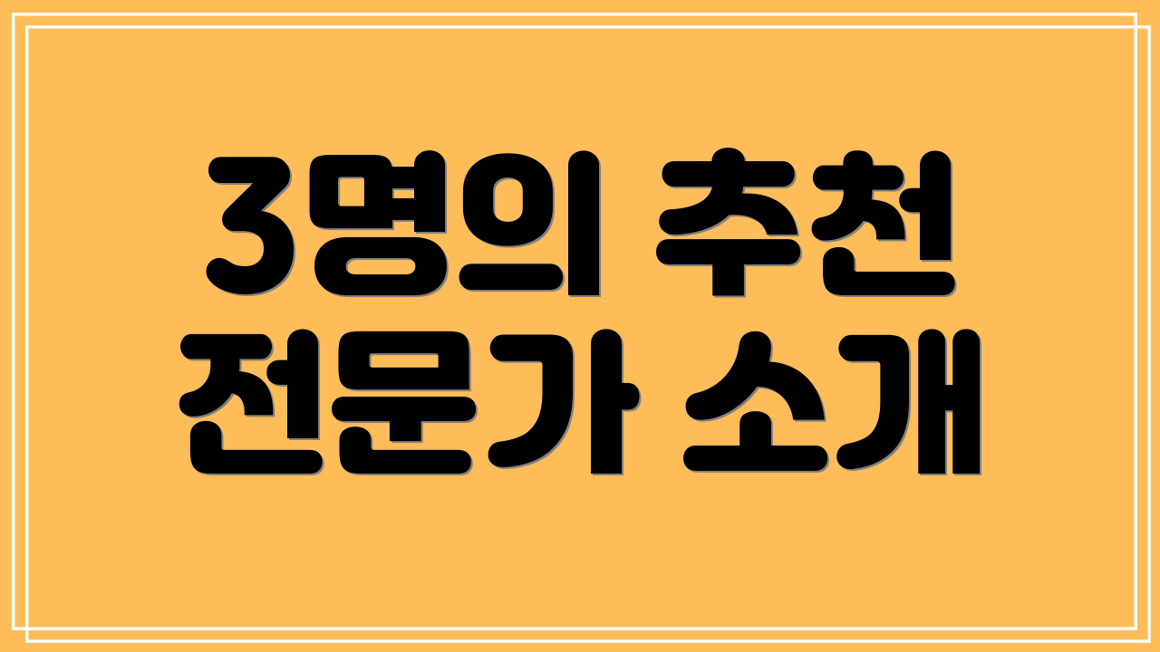 3명의 추천 전문가 소개