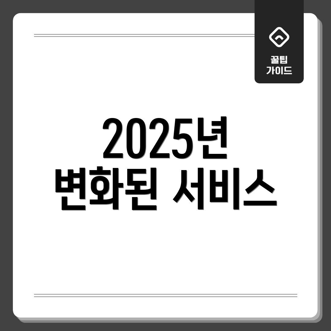 2025년 변화된 서비스