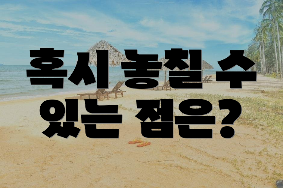혹시 놓칠 수 있는 점은?