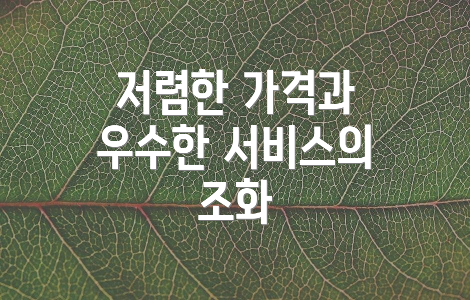 저렴한 가격과 우수한 서비스의 조화