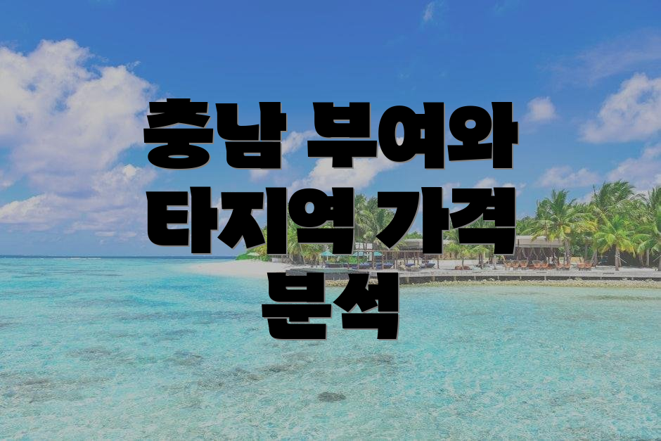 충남 부여와 타지역 가격 분석