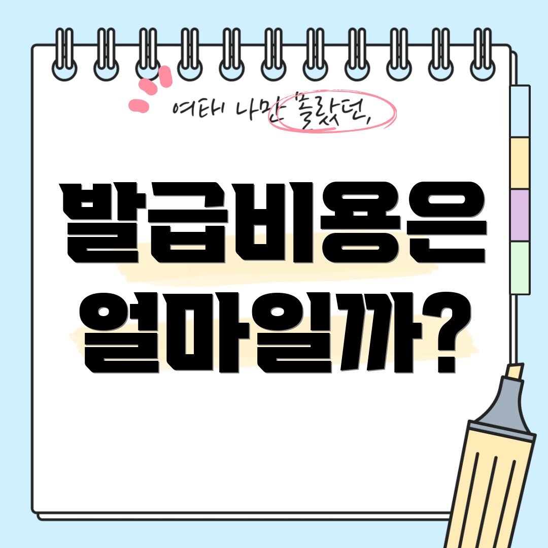 발급비용은 얼마일까?