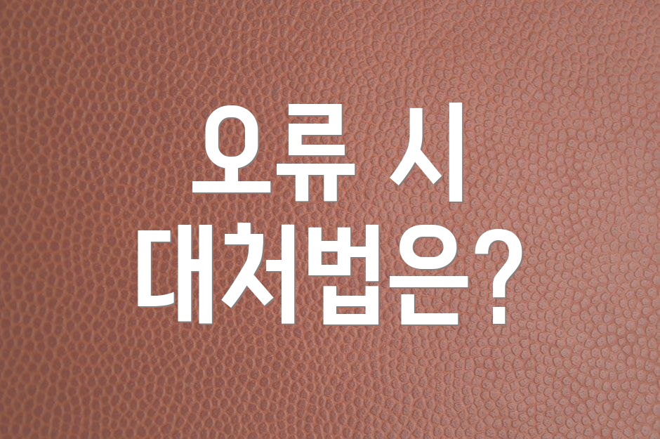 오류 시 대처법은?