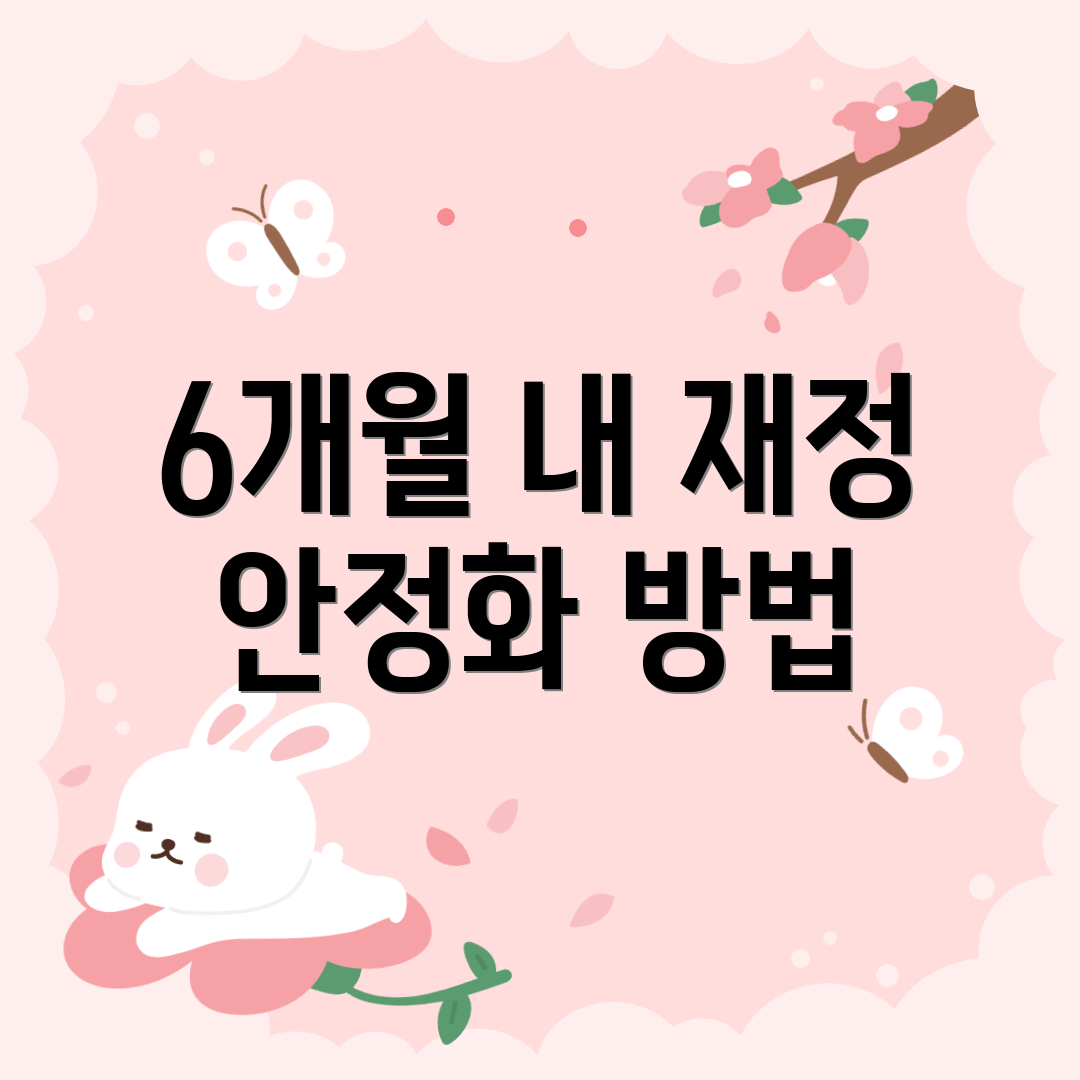 6개월 내 재정 안정화 방법