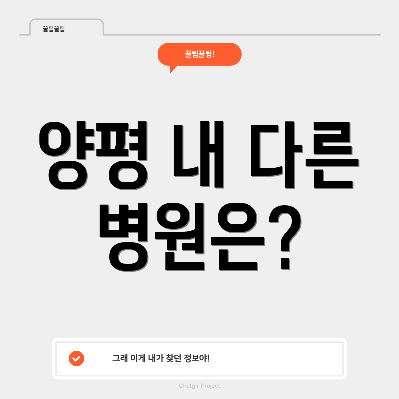 양평 내 다른 병원은?