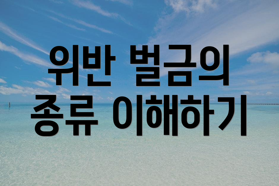 위반 벌금의 종류 이해하기