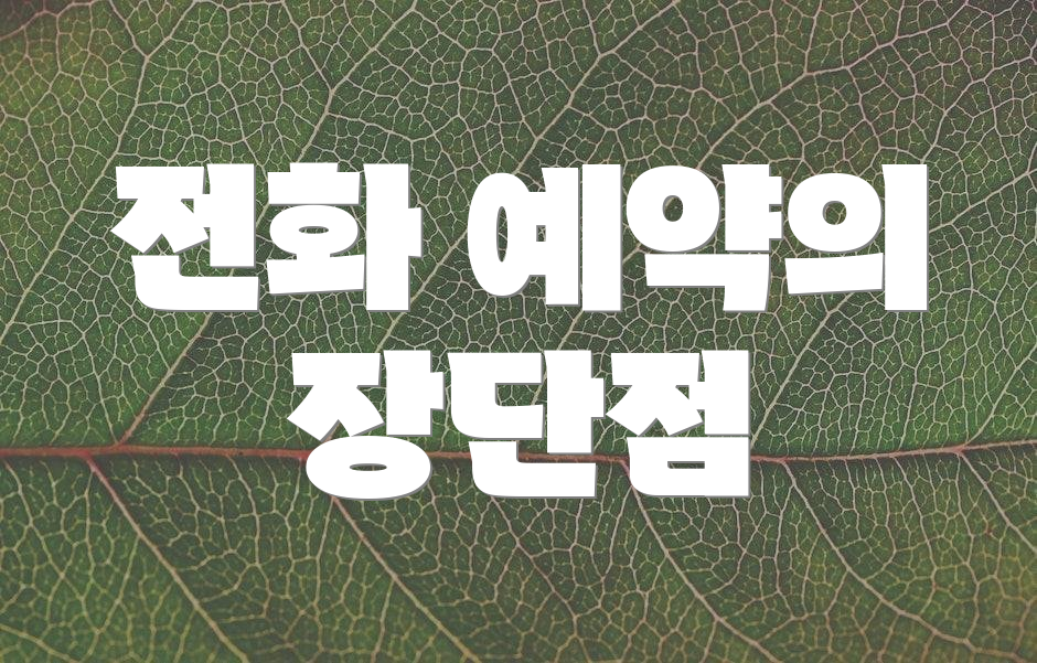 전화 예약의 장단점