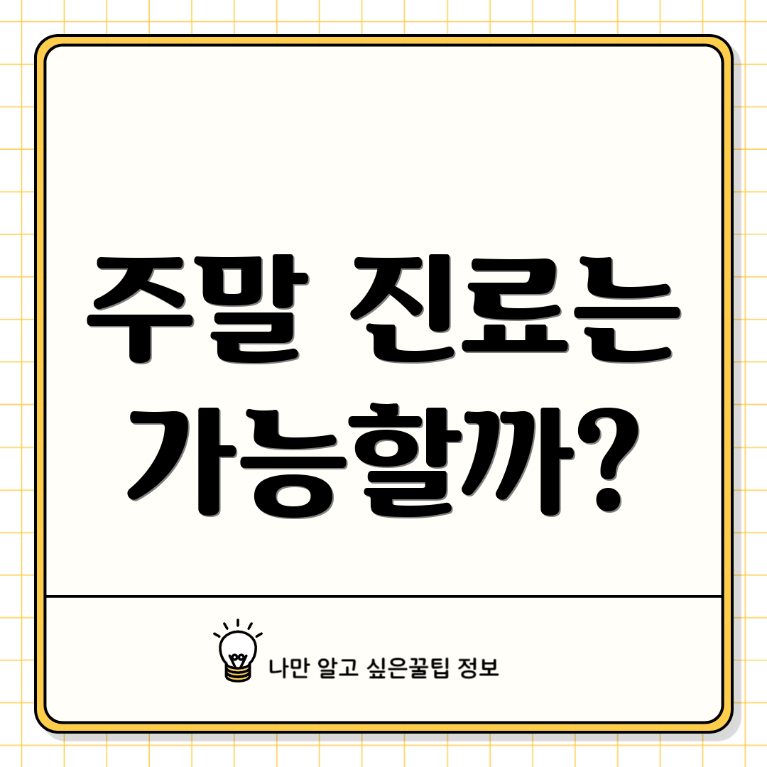주말 진료는 가능할까?