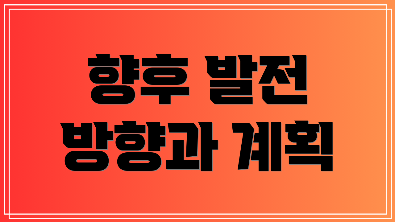 향후 발전 방향과 계획