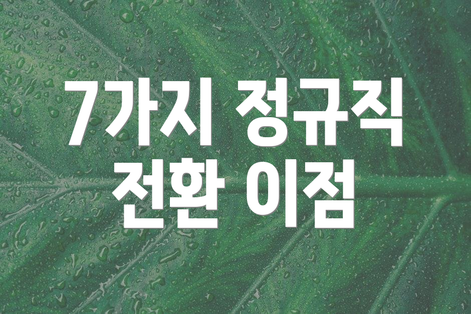 7가지 정규직 전환 이점
