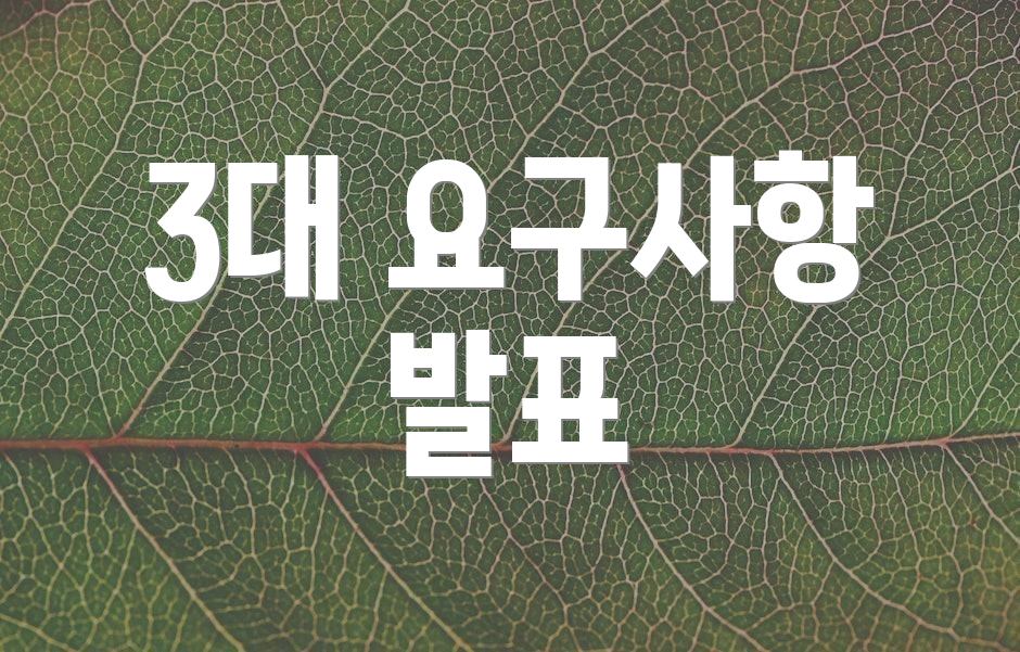 3대 요구사항 발표